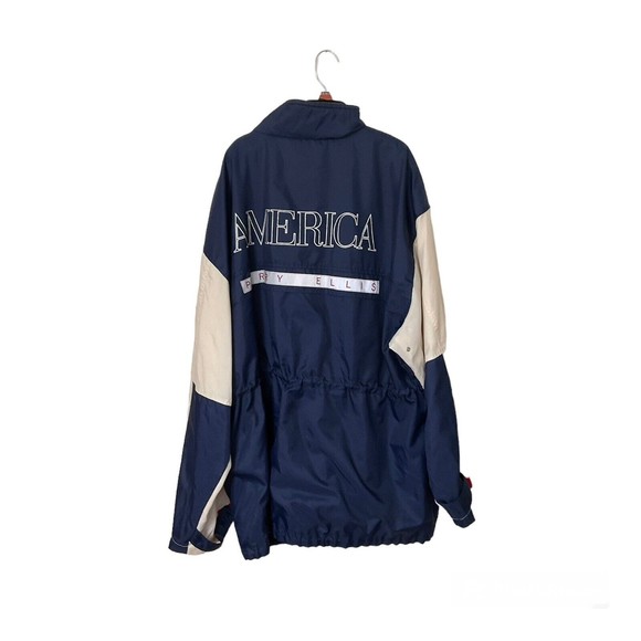 Vintage 90s Perry Ellis Mens XXL Red White Blue Windbreaker  Full Zip Jacket - Picture 2 of 16